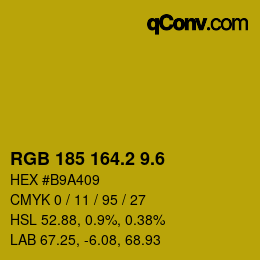 カラーコード: RGB 185 164.2 9.6 | qconv.com