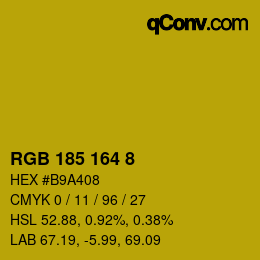 カラーコード: RGB 185 164 8 | qconv.com