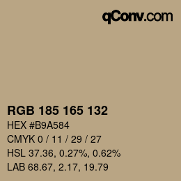 Farbcode: RGB 185 165 132 | qconv.com