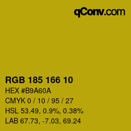 Color code: RGB 185 166 10 | qconv.com