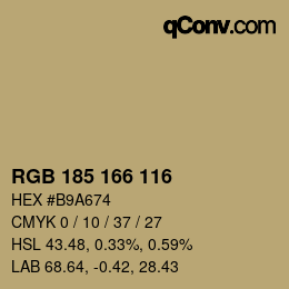 Farbcode: RGB 185 166 116 | qconv.com