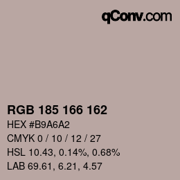 Farbcode: RGB 185 166 162 | qconv.com