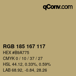 Farbcode: RGB 185 167 117 | qconv.com