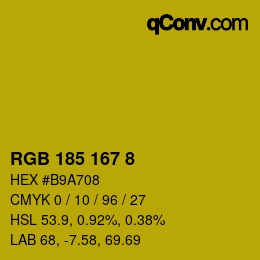 カラーコード: RGB 185 167 8 | qconv.com