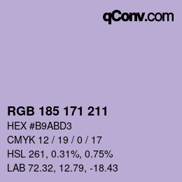 カラーコード: RGB 185 171 211 | qconv.com