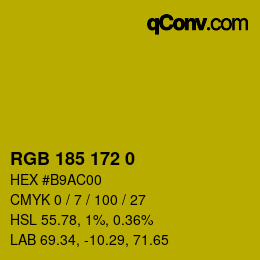 Color code: RGB 185 172 0 | qconv.com