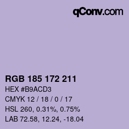 カラーコード: RGB 185 172 211 | qconv.com