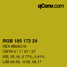 颜色代码: RGB 185 172 24 | qconv.com