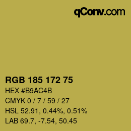 Color code: RGB 185 172 75 | qconv.com