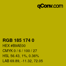 Color code: RGB 185 174 0 | qconv.com