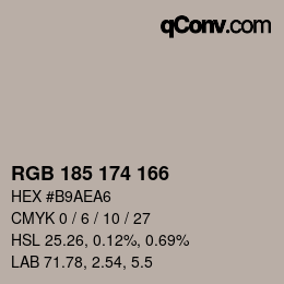 Code couleur: RGB 185 174 166 | qconv.com