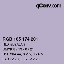 Color code: RGB 185 174 201 | qconv.com