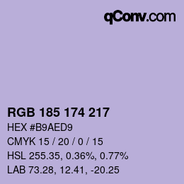 Color code: RGB 185 174 217 | qconv.com