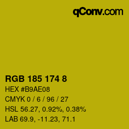 カラーコード: RGB 185 174 8 | qconv.com