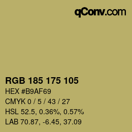 カラーコード: RGB 185 175 105 | qconv.com