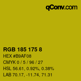カラーコード: RGB 185 175 8 | qconv.com