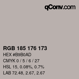Código de color: RGB 185 176 173 | qconv.com