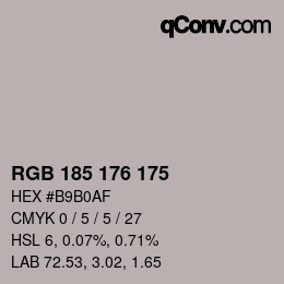 Color code: RGB 185 176 175 | qconv.com