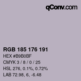 Código de color: RGB 185 176 191 | qconv.com