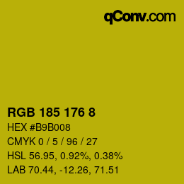 カラーコード: RGB 185 176 8 | qconv.com