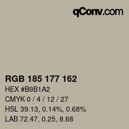 カラーコード: RGB 185 177 162 | qconv.com