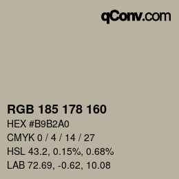 カラーコード: RGB 185 178 160 | qconv.com