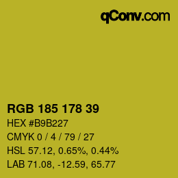 颜色代码: RGB 185 178 39 | qconv.com