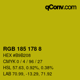 カラーコード: RGB 185 178 8 | qconv.com
