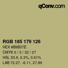 Código de color: RGB 185 179 126 | qconv.com