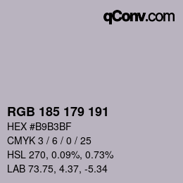 Color code: RGB 185 179 191 | qconv.com