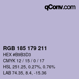 Color code: RGB 185 179 211 | qconv.com