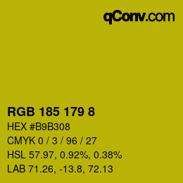 Color code: RGB 185 179 8 | qconv.com