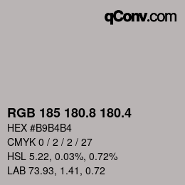 カラーコード: RGB 185 180.8 180.4 | qconv.com