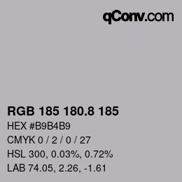 Color code: RGB 185 180.8 185 | qconv.com