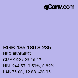 Color code: RGB 185 180.8 236 | qconv.com