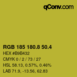 カラーコード: RGB 185 180.8 50.4 | qconv.com