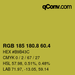 カラーコード: RGB 185 180.8 60.4 | qconv.com