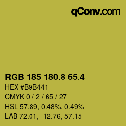 カラーコード: RGB 185 180.8 65.4 | qconv.com