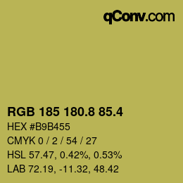 カラーコード: RGB 185 180.8 85.4 | qconv.com