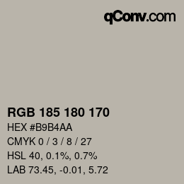 カラーコード: RGB 185 180 170 | qconv.com