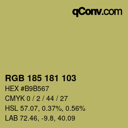 カラーコード: RGB 185 181 103 | qconv.com