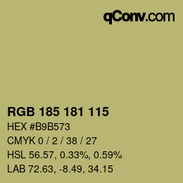 Color code: RGB 185 181 115 | qconv.com