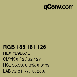 カラーコード: RGB 185 181 126 | qconv.com