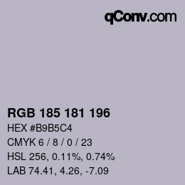 Color code: RGB 185 181 196 | qconv.com