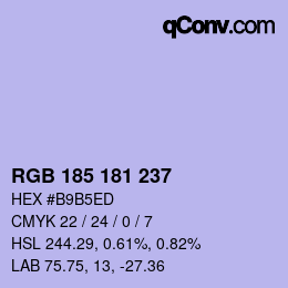 Color code: RGB 185 181 237 | qconv.com