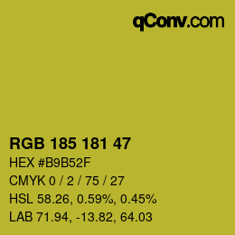 Color code: RGB 185 181 47 | qconv.com