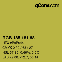 Color code: RGB 185 181 68 | qconv.com