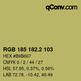 カラーコード: RGB 185 182.2 103 | qconv.com