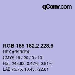 カラーコード: RGB 185 182.2 228.6 | qconv.com