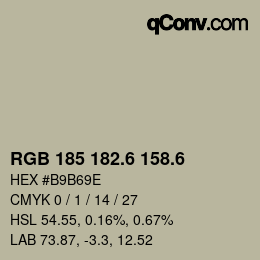 カラーコード: RGB 185 182.6 158.6 | qconv.com